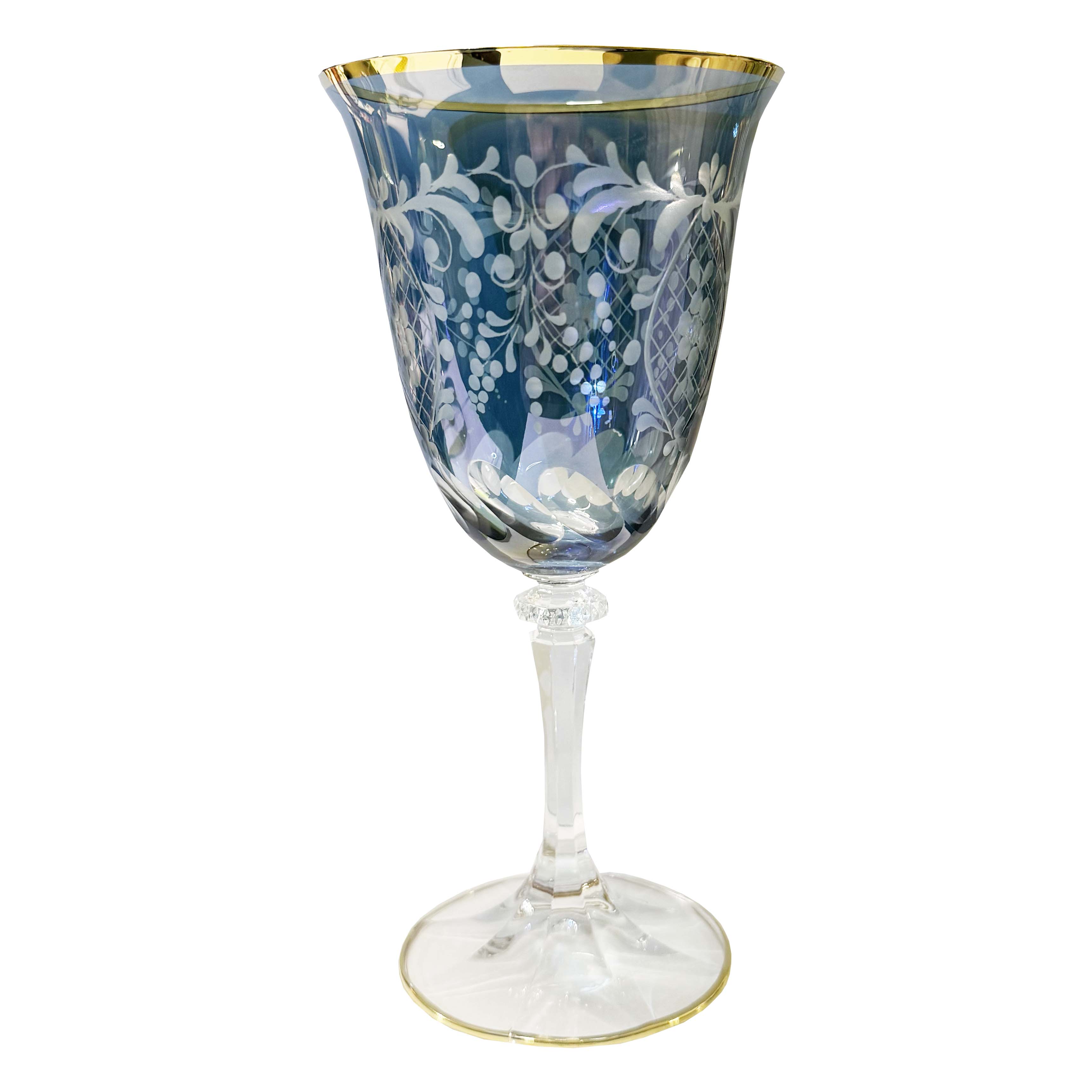 Blue Transparent Water Glass