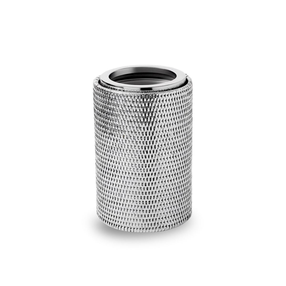 Silver Wicker Glacette Bottle Holder