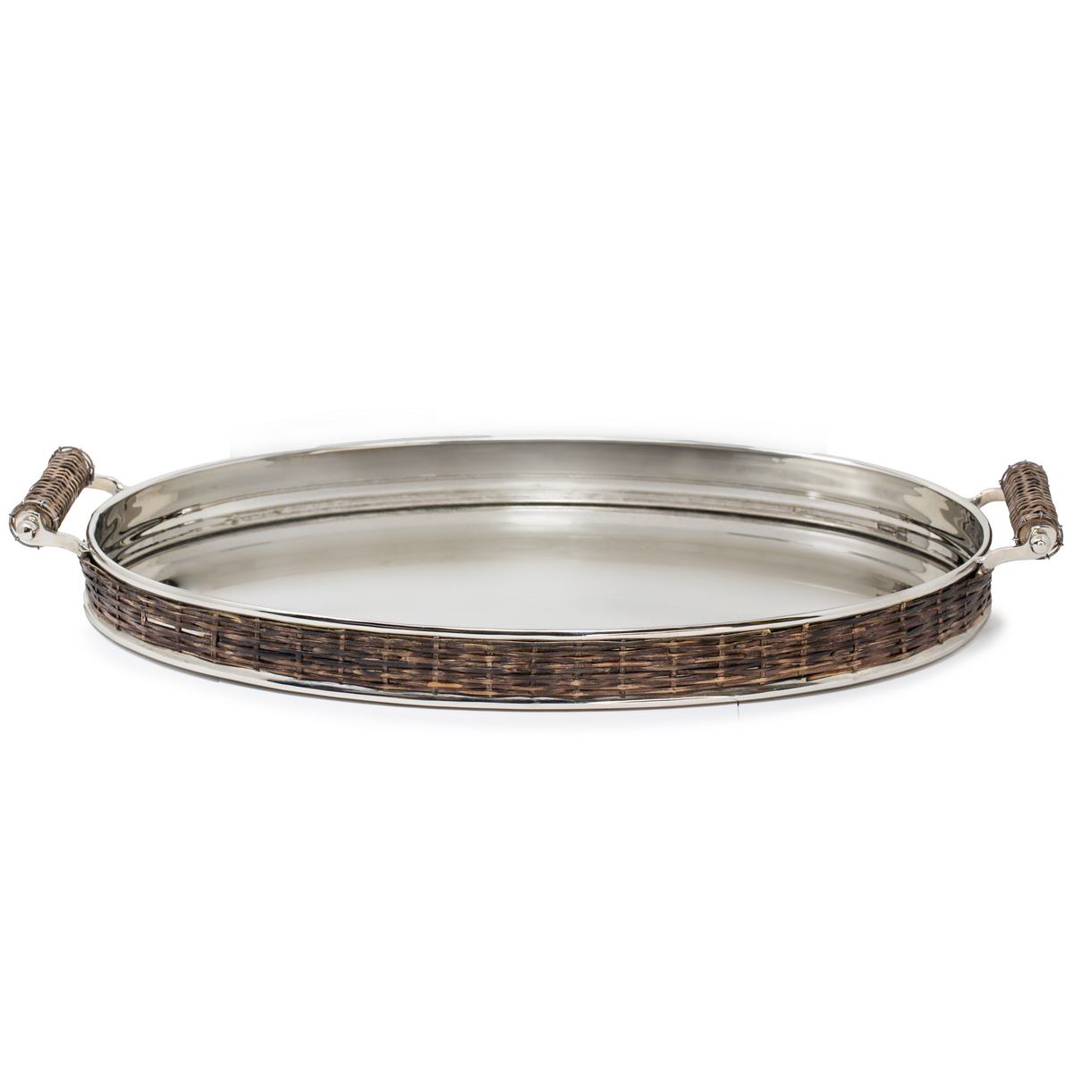 Mirrored Wicker Tray
