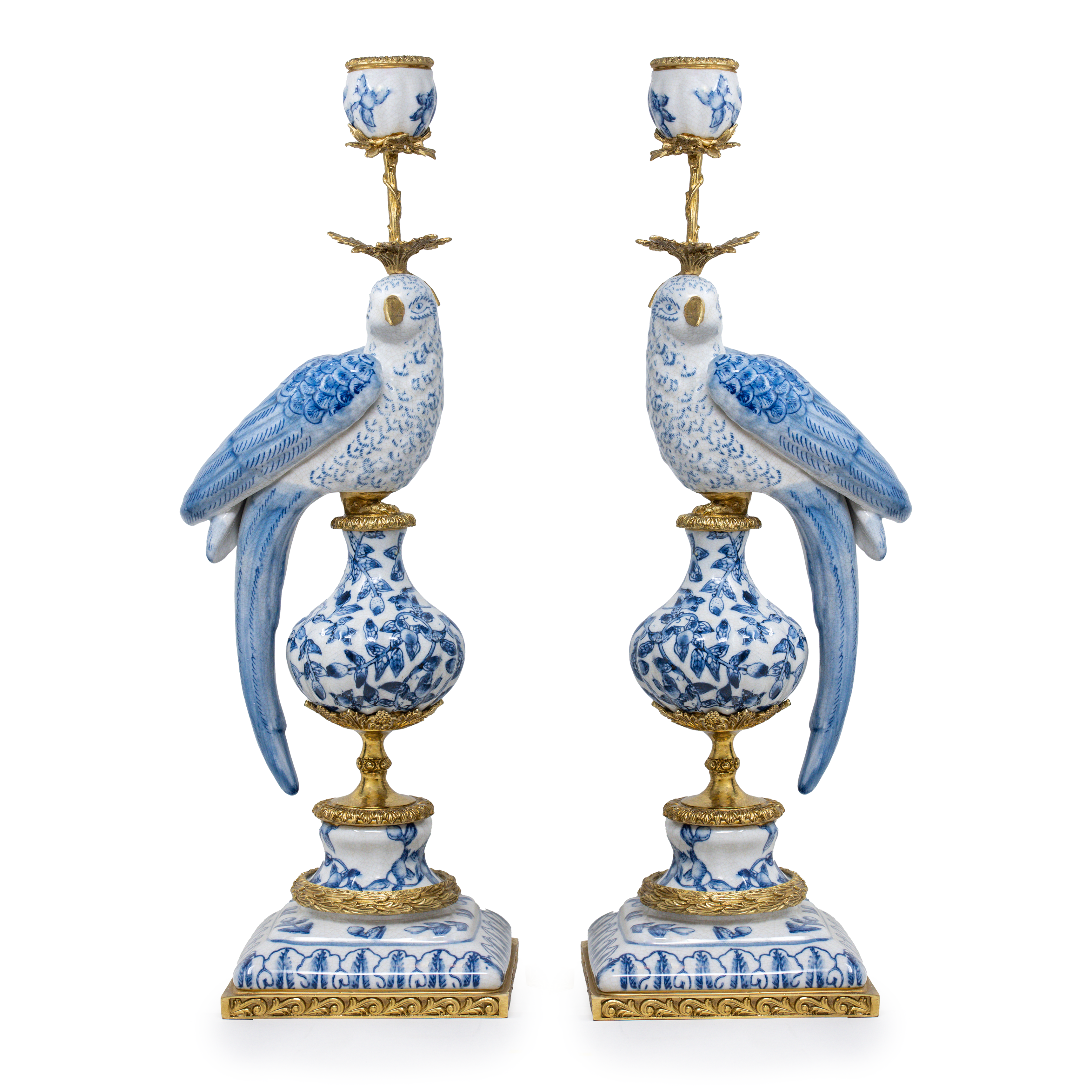 Azuly Parrots Candle Holders