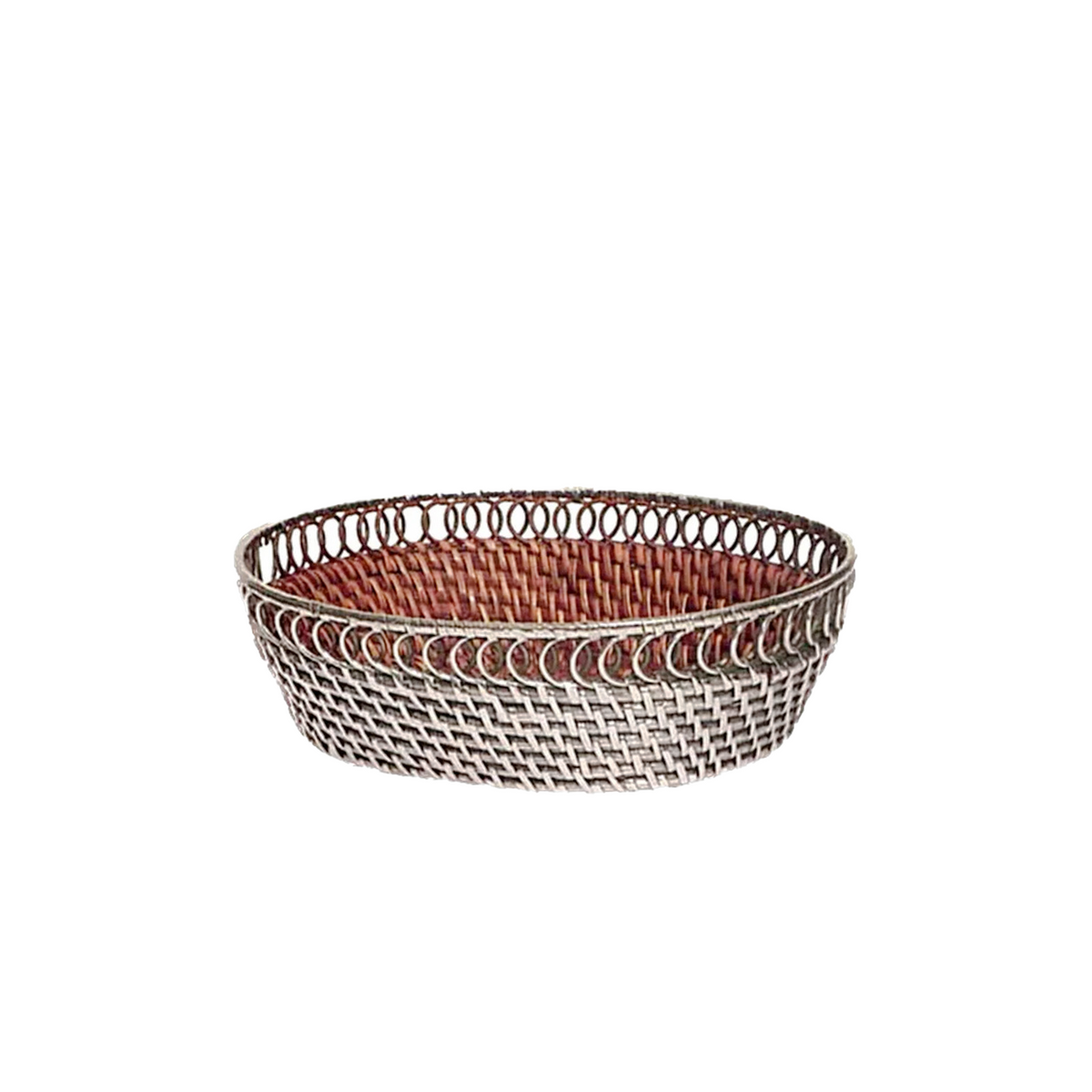 Silver Wicker Bread Basket