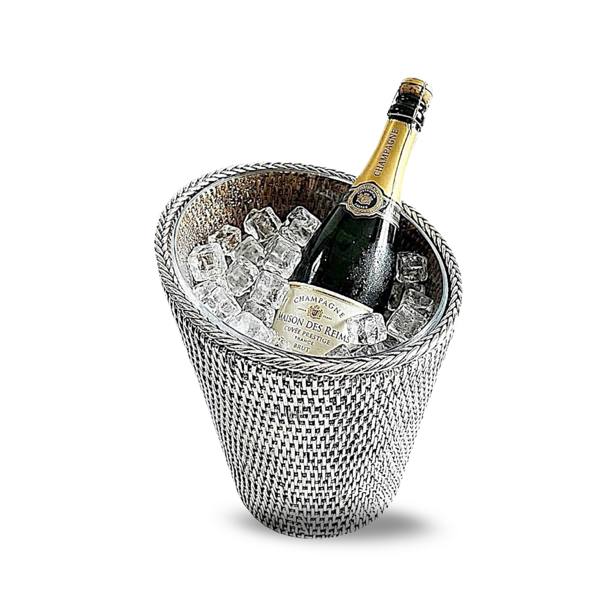 Silver Wicker Champagne Holder