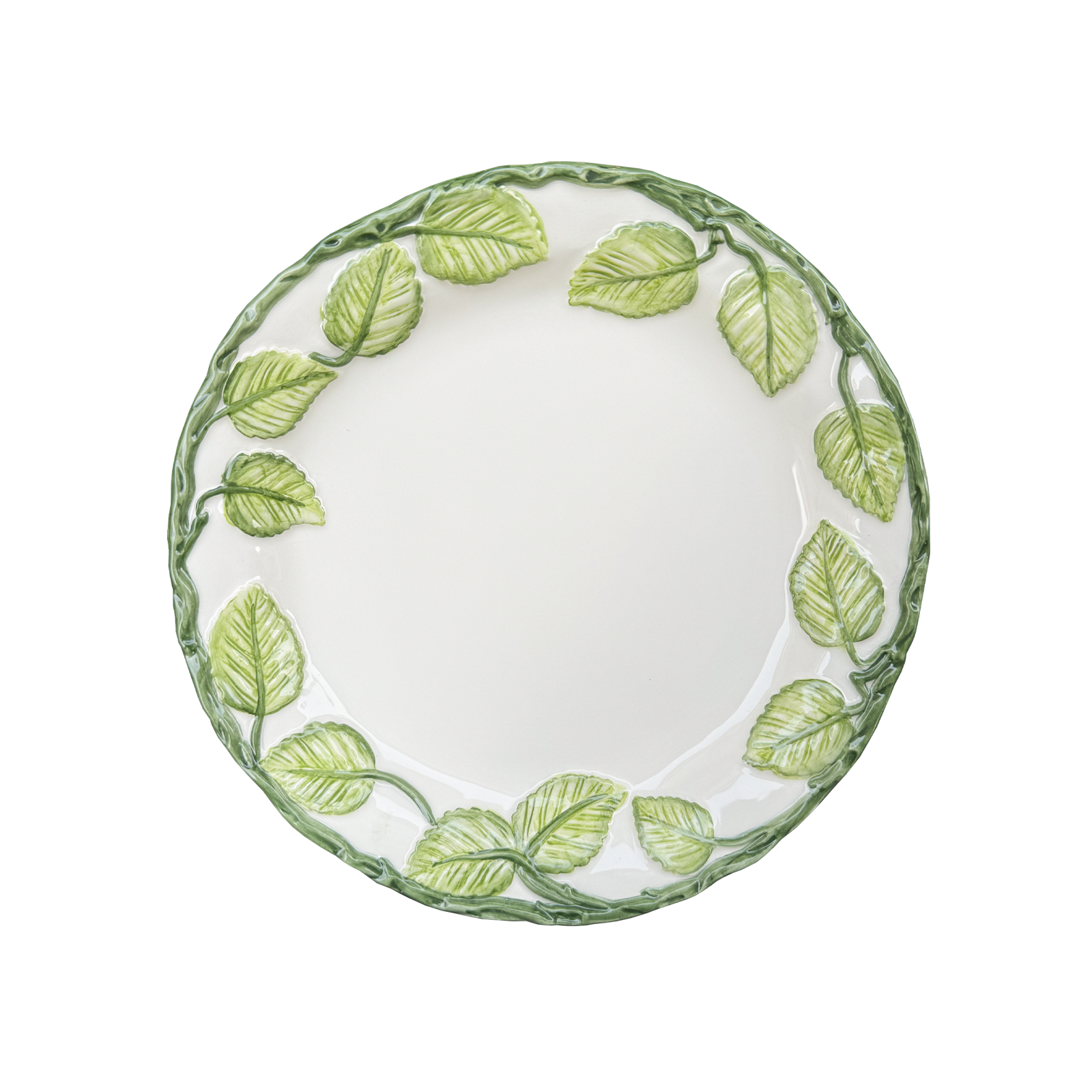 Green Foliage Dessert Plate