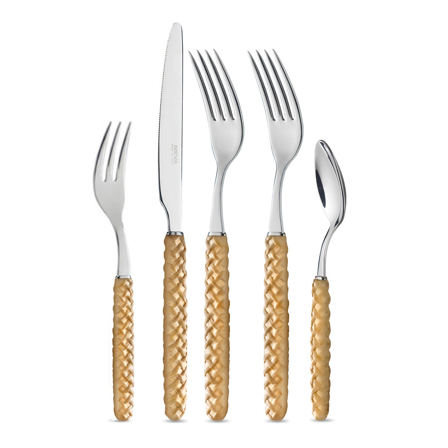 Beige Intrecciato Cutlery SET - 5 Piece