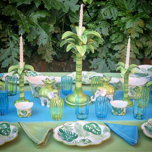 Green Palm Candle Holders - Small