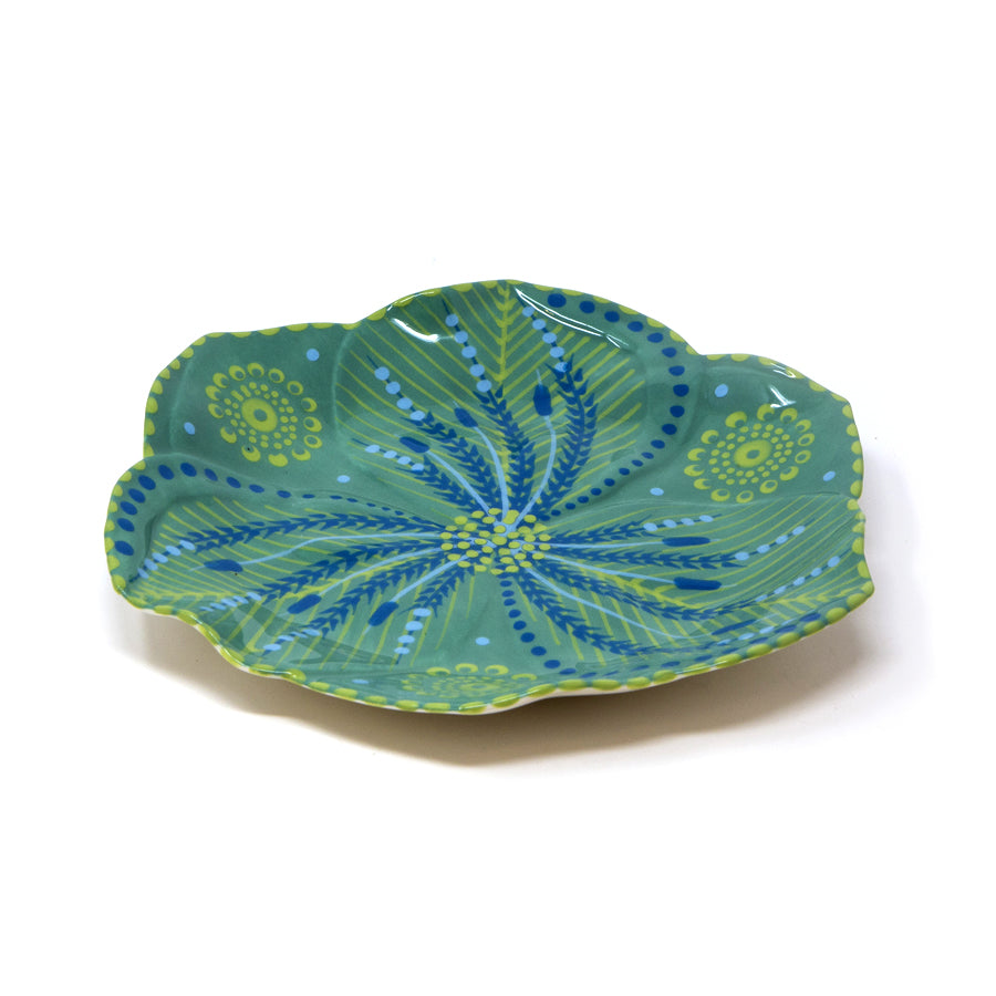 Twilly Dessert Plates - Juniper Green Pattern