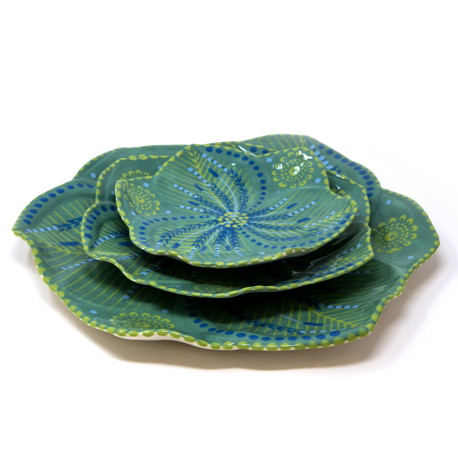 Twilly Dinner Plates - Juniper Green Pattern