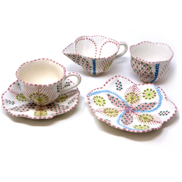 Twilly Tea Cup - Light Coral Red Pattern