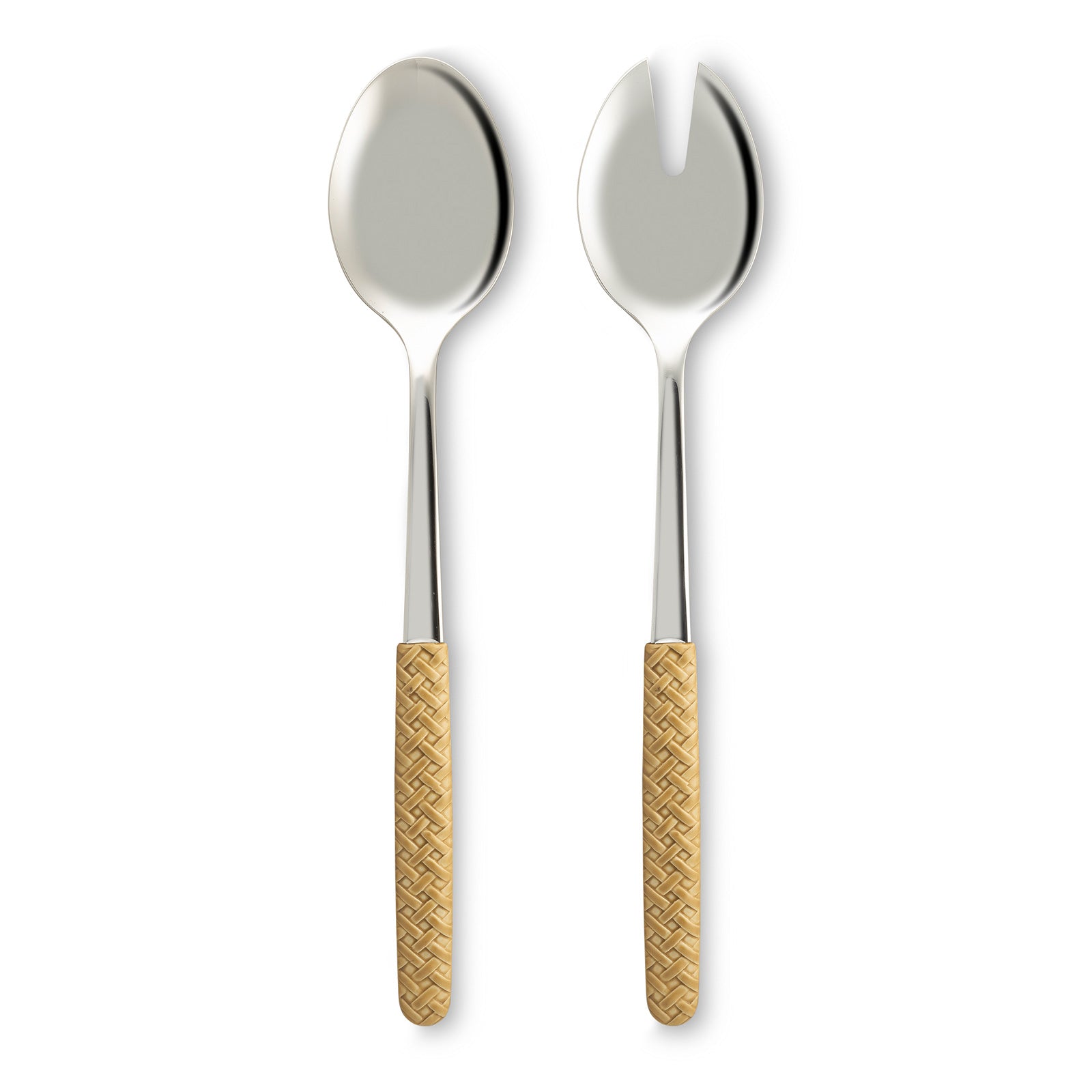 Beige Intrecciato Salad Servers