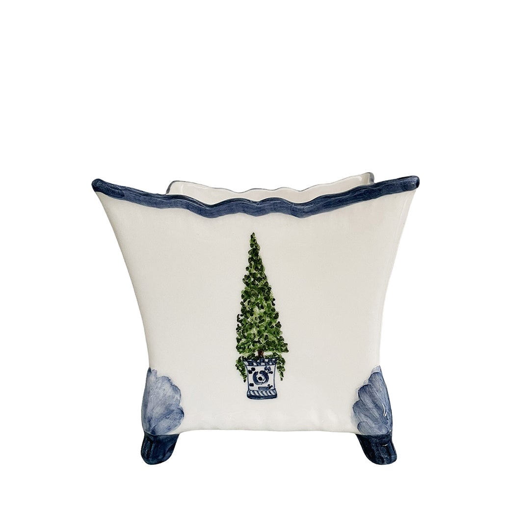 Topiary Blue Cachepot Set of 2
