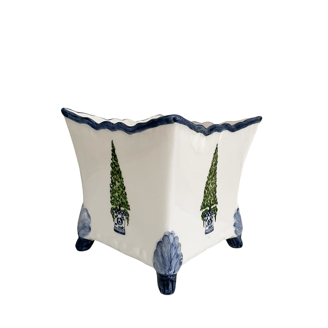 Topiary Blue Cachepot Set of 2