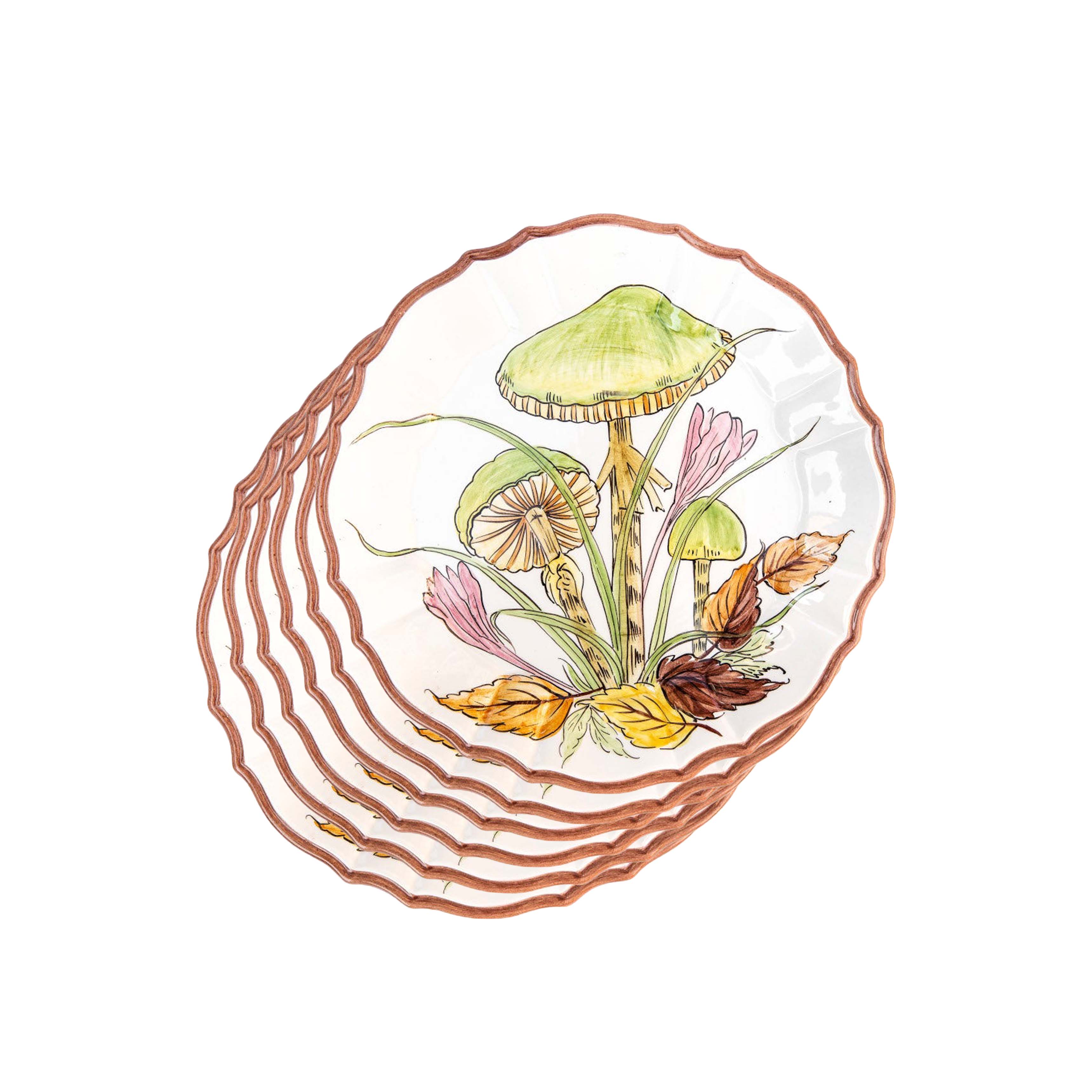 Mushroom Dessert Plate Set of 6