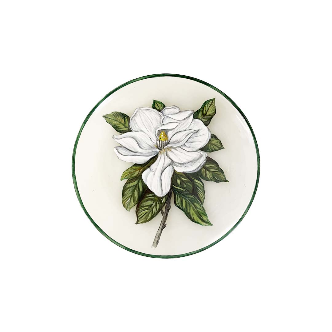 Transparent Magnolia Bread Plate