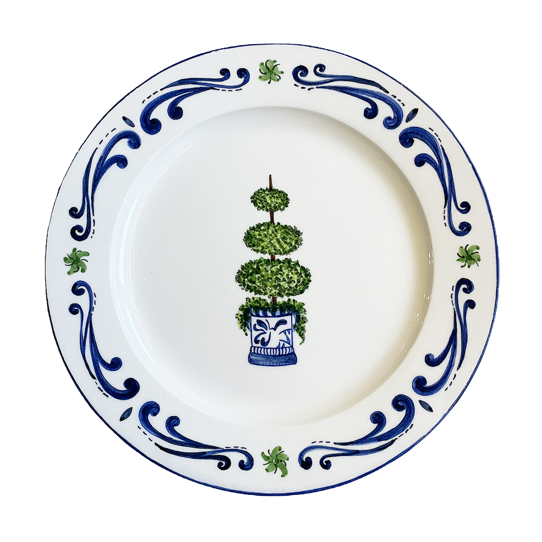 Topiary Blue Dinner Plates Set of 4