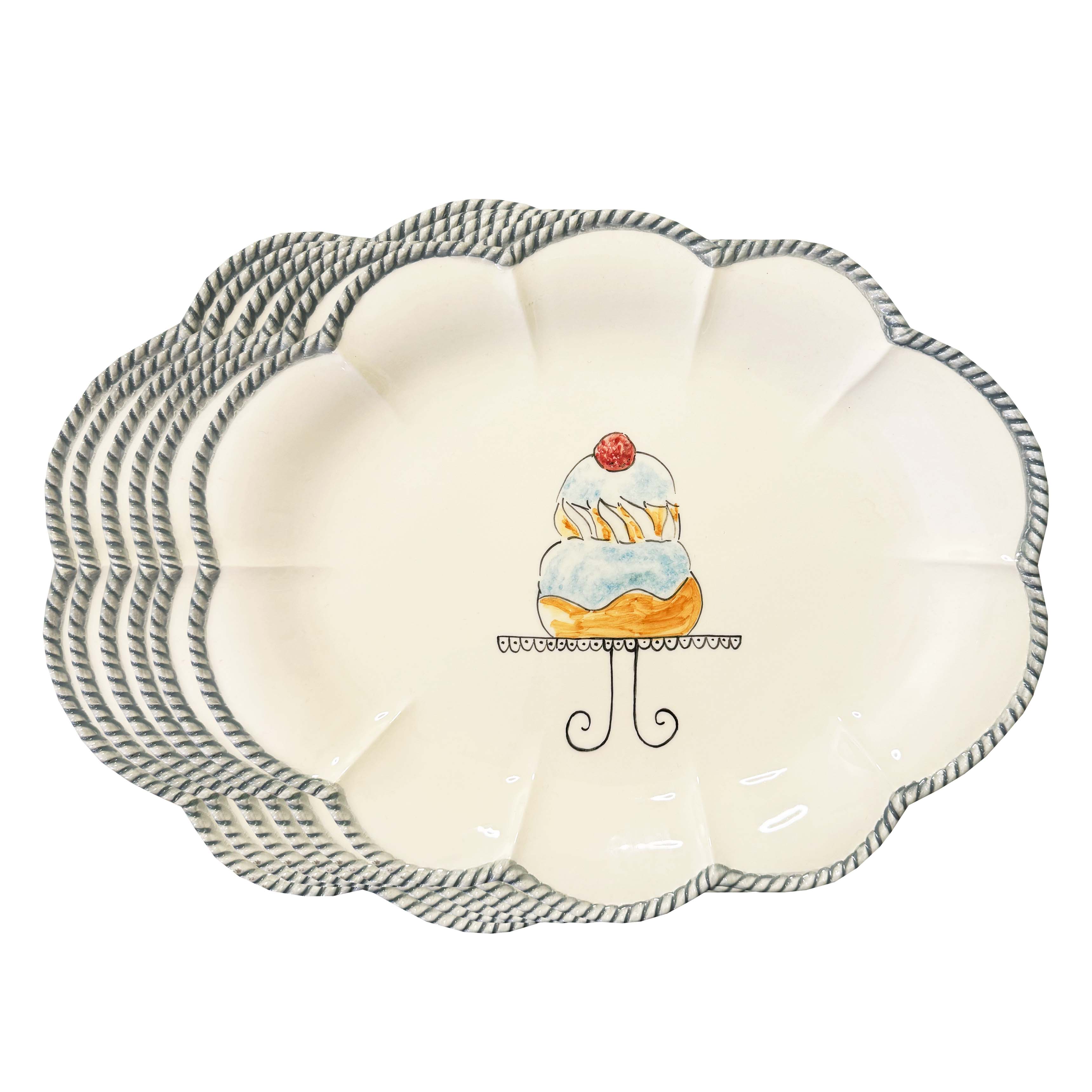 Breakfast Set-Of-Six Dinner Plates