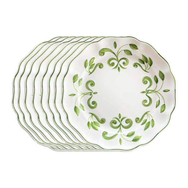 Colony Green Dinner Plates Set of 8