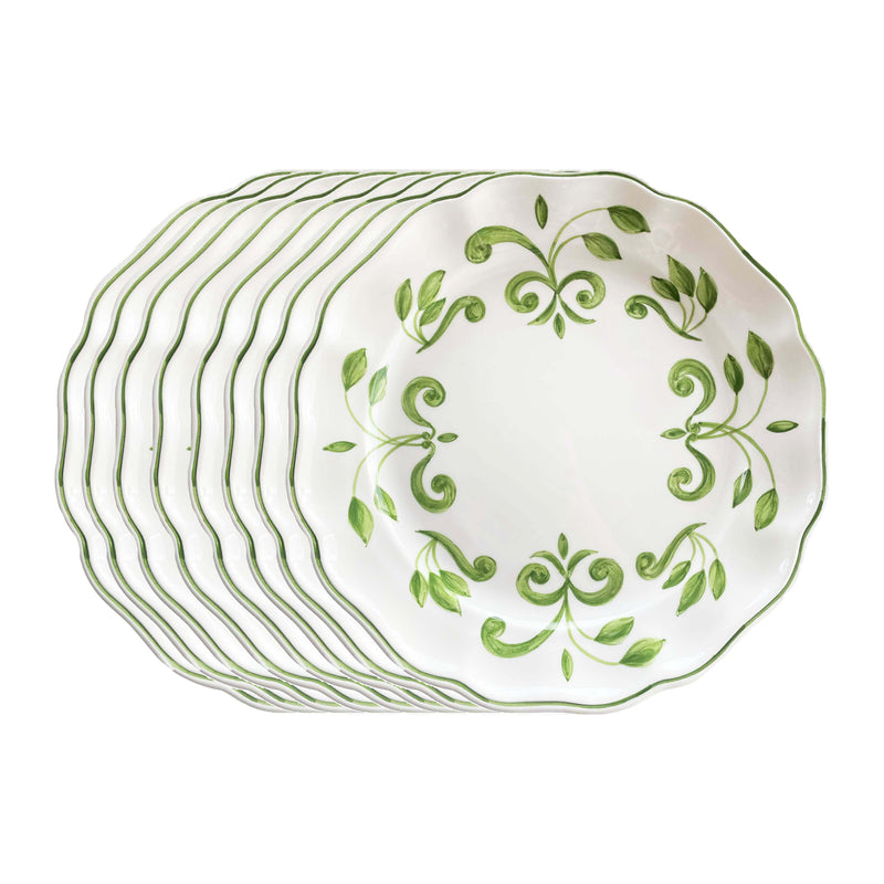 Colony Green Dinner Plates Set of 8