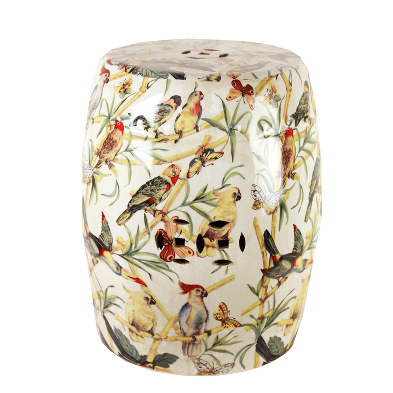 Porcelain Parrot Stool