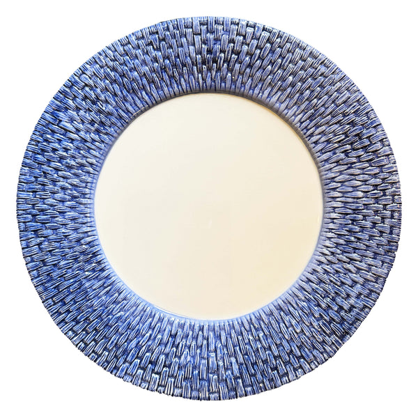Blue Wicker Platter Plate