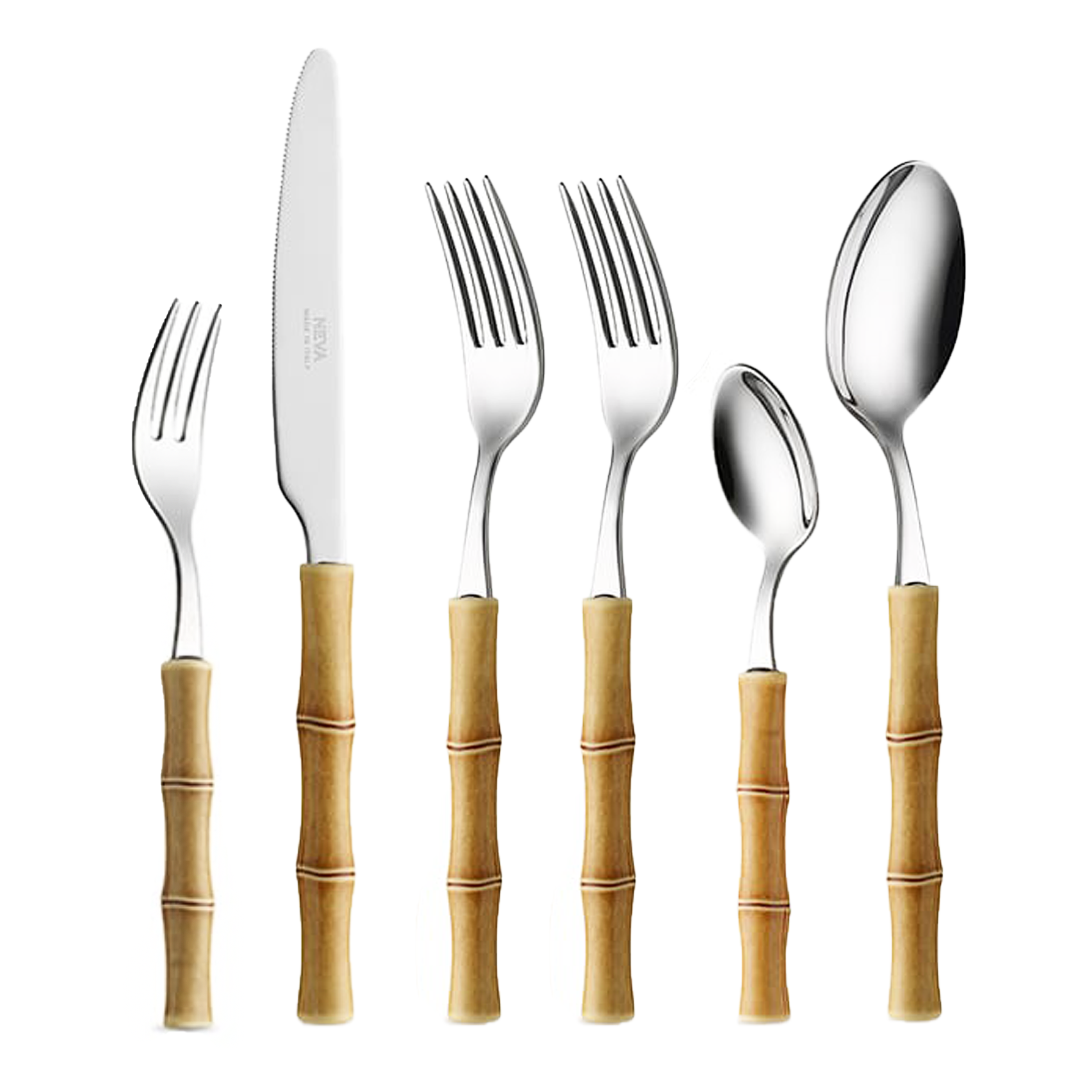 Light Brown Bamboo Cutlery SET - 6 Piece