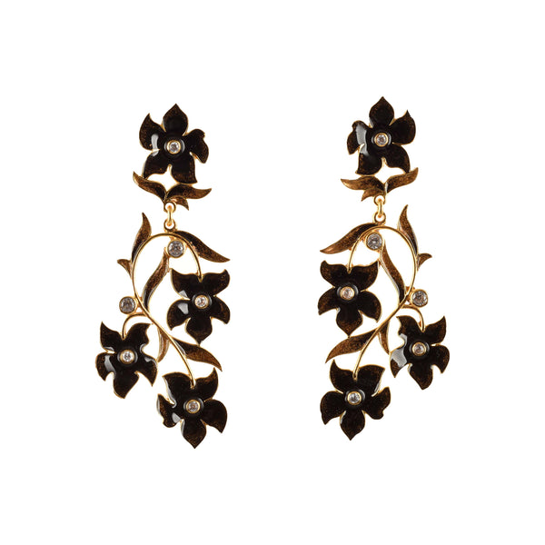 Clematis Black Earring