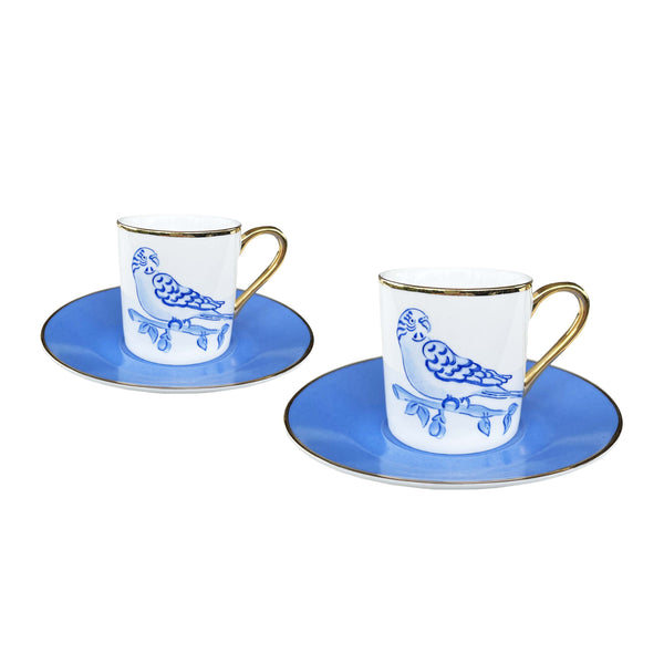 Blue Bird Coffee Cup Set of 2