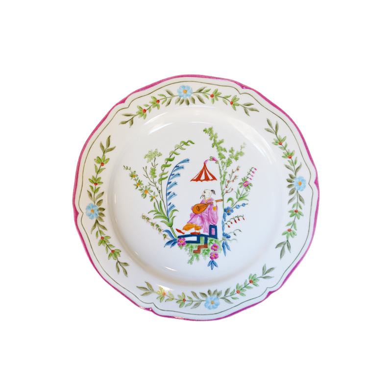 Rose Chinoiserie Dessert Plates Set of 4