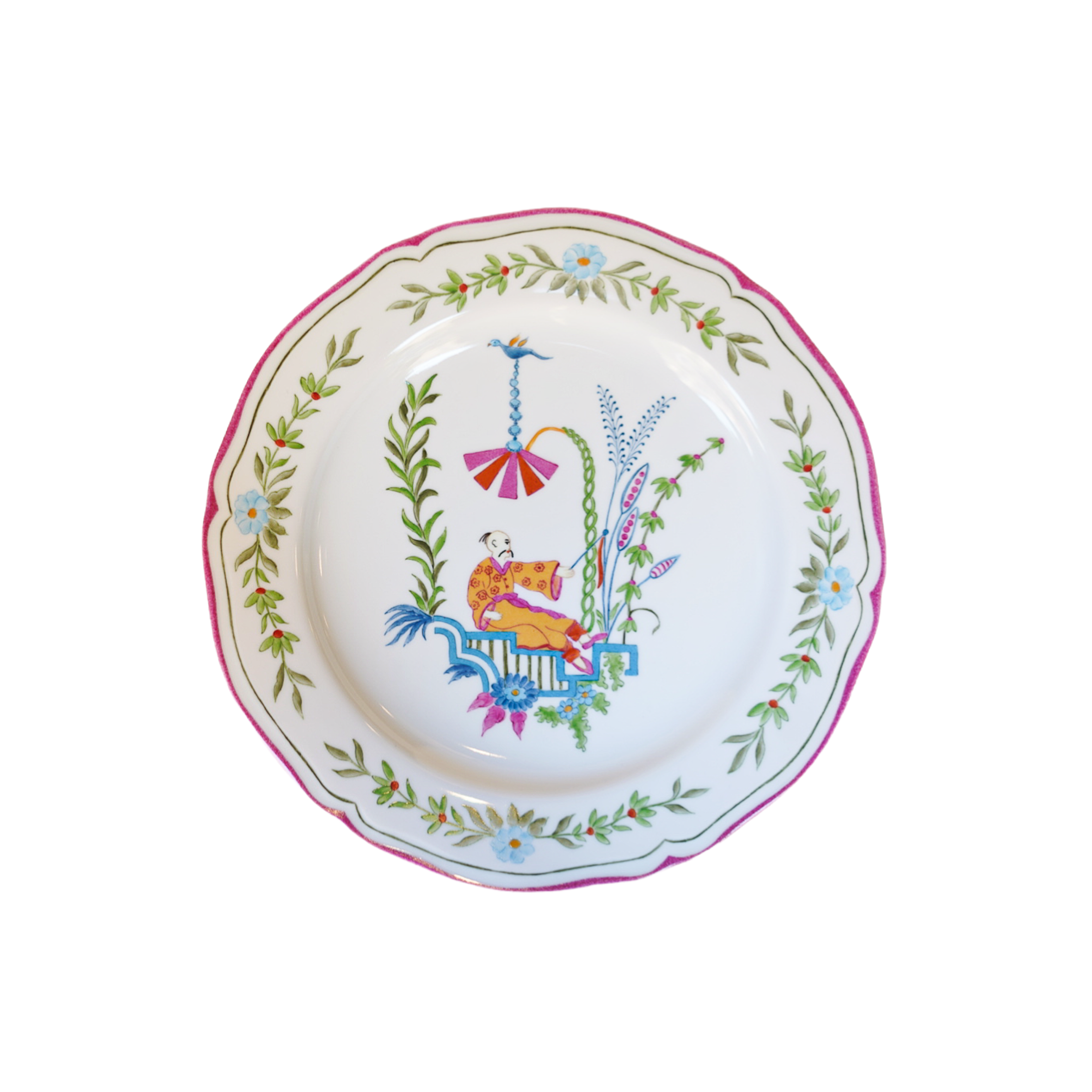 Rose Chinoiserie Dessert Plates Set of 4