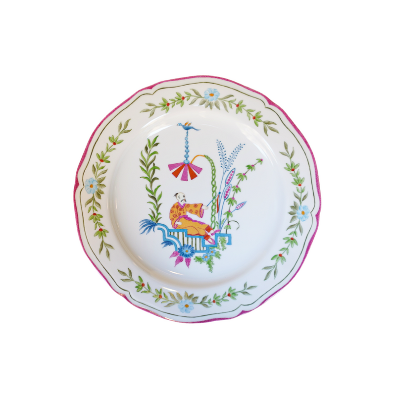 Rose Chinoiserie Dessert Plates Set of 4