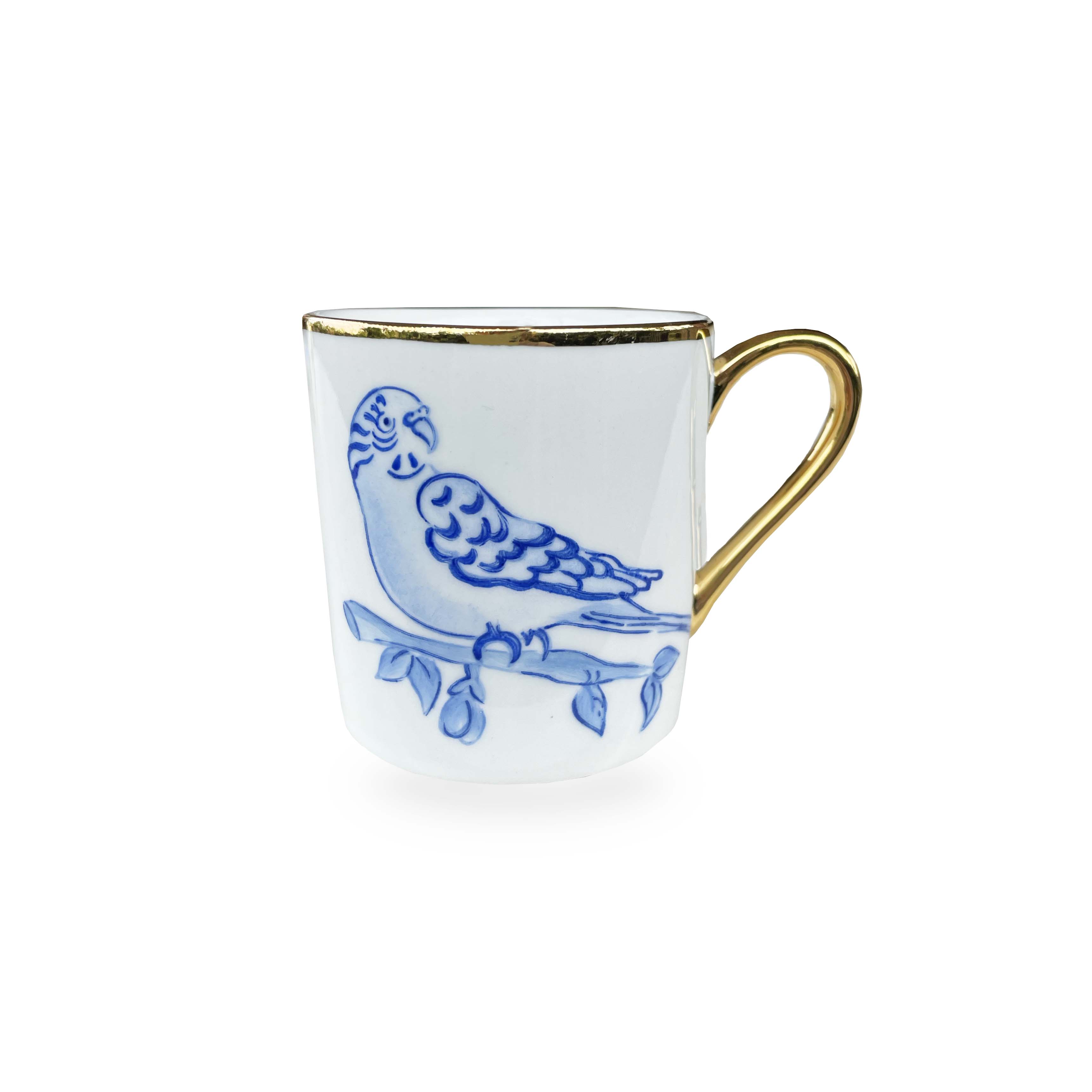 Blue Bird Coffee Cup Set of 2