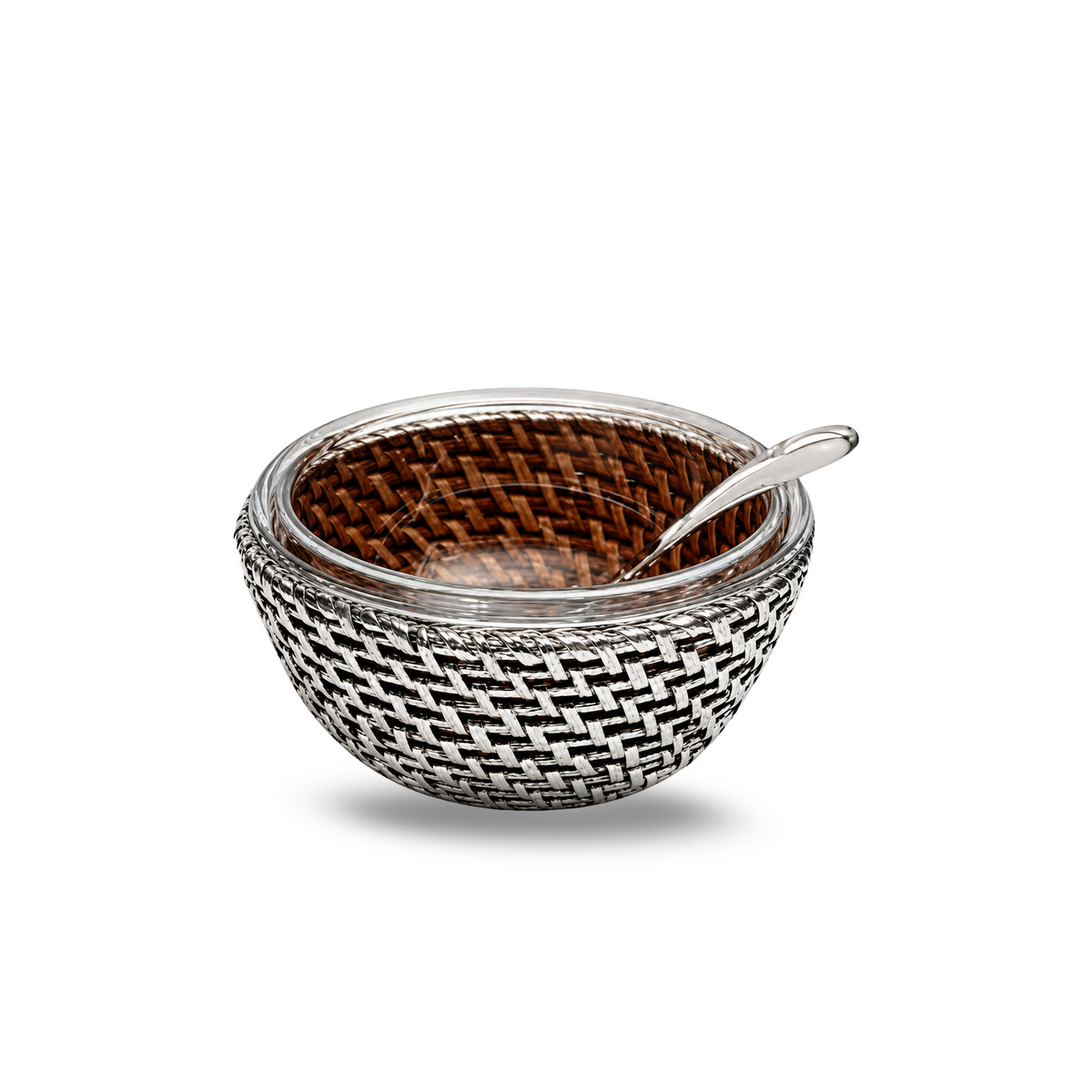 Silver Wicker Cheese Bowl