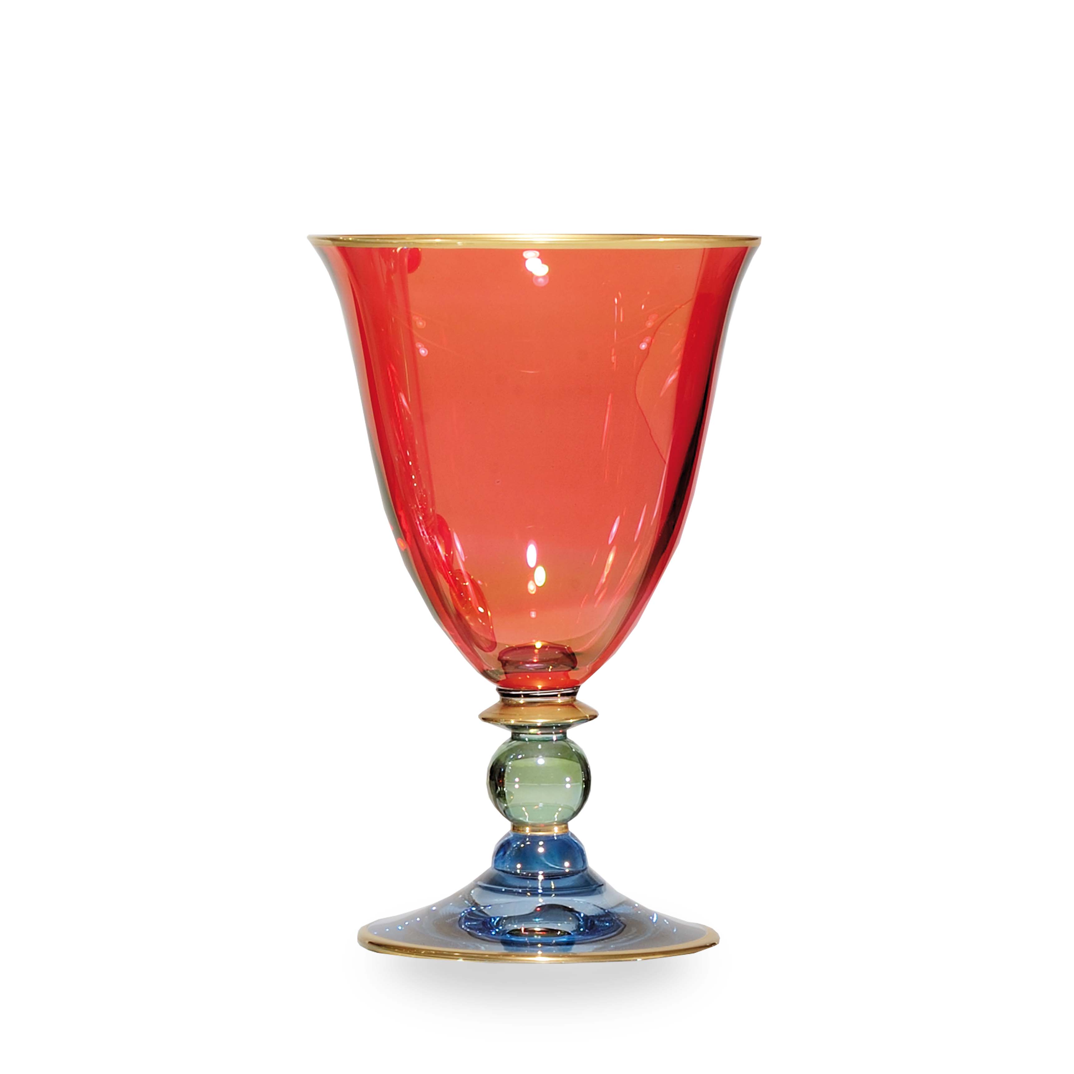 Red-Orange Wine Glass