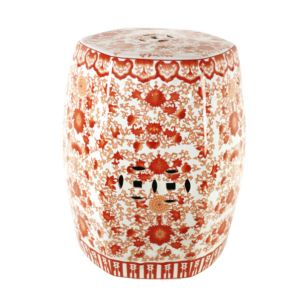 Porcelain Red Stool