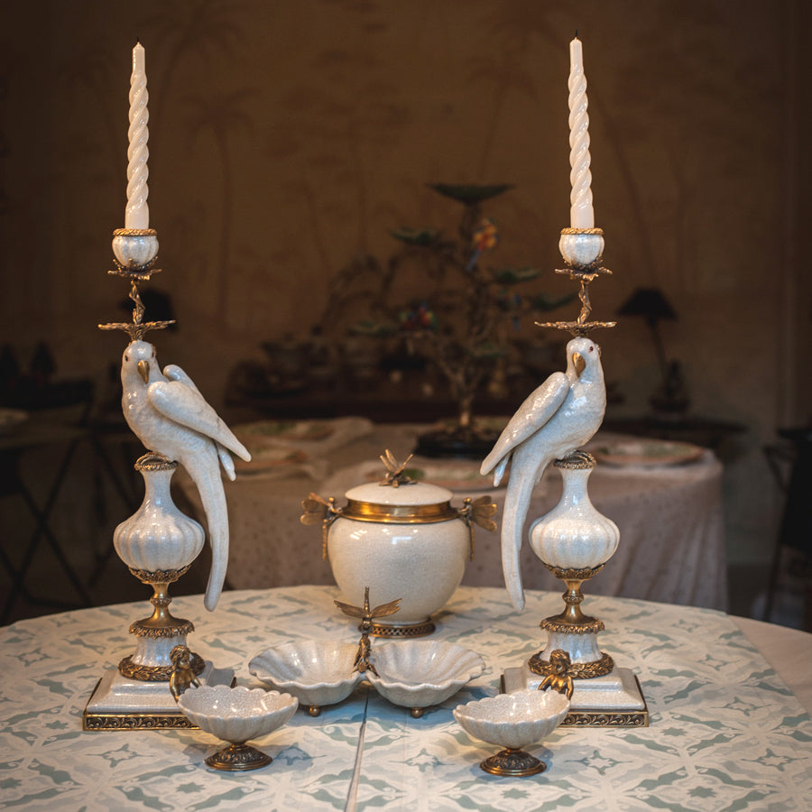 2 Parrots Candle Holders