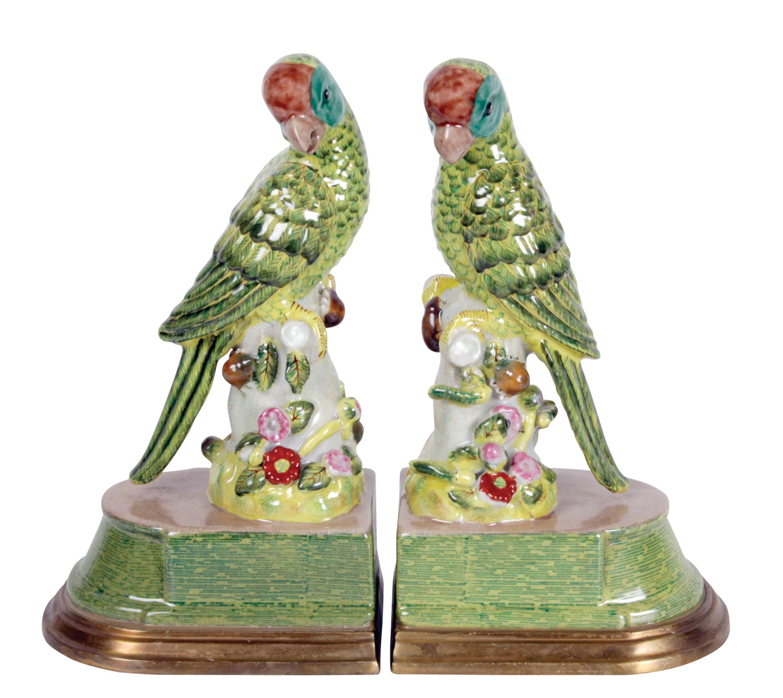 Green Parrot Book Ends