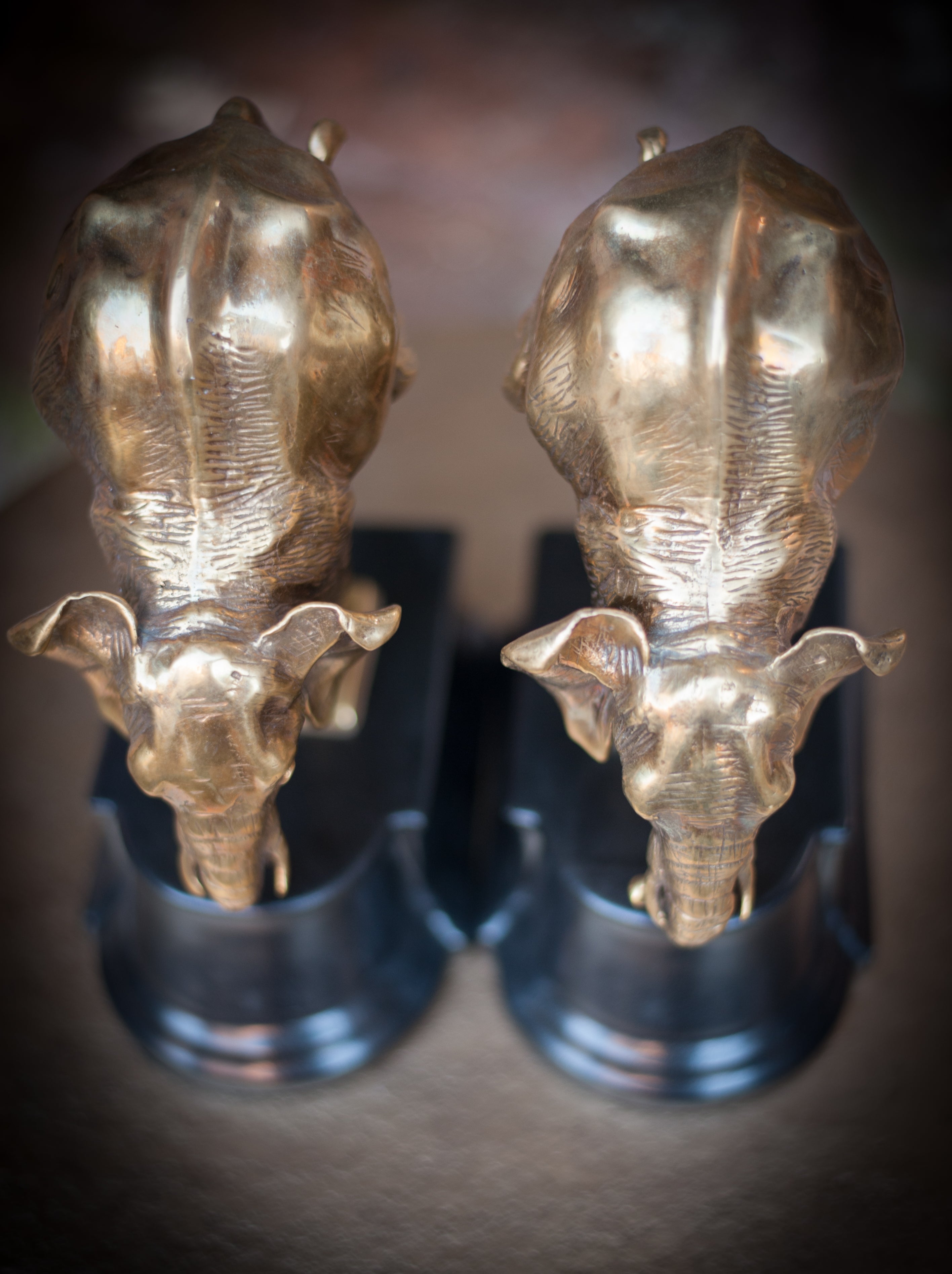 Bronze Elephants Bookends
