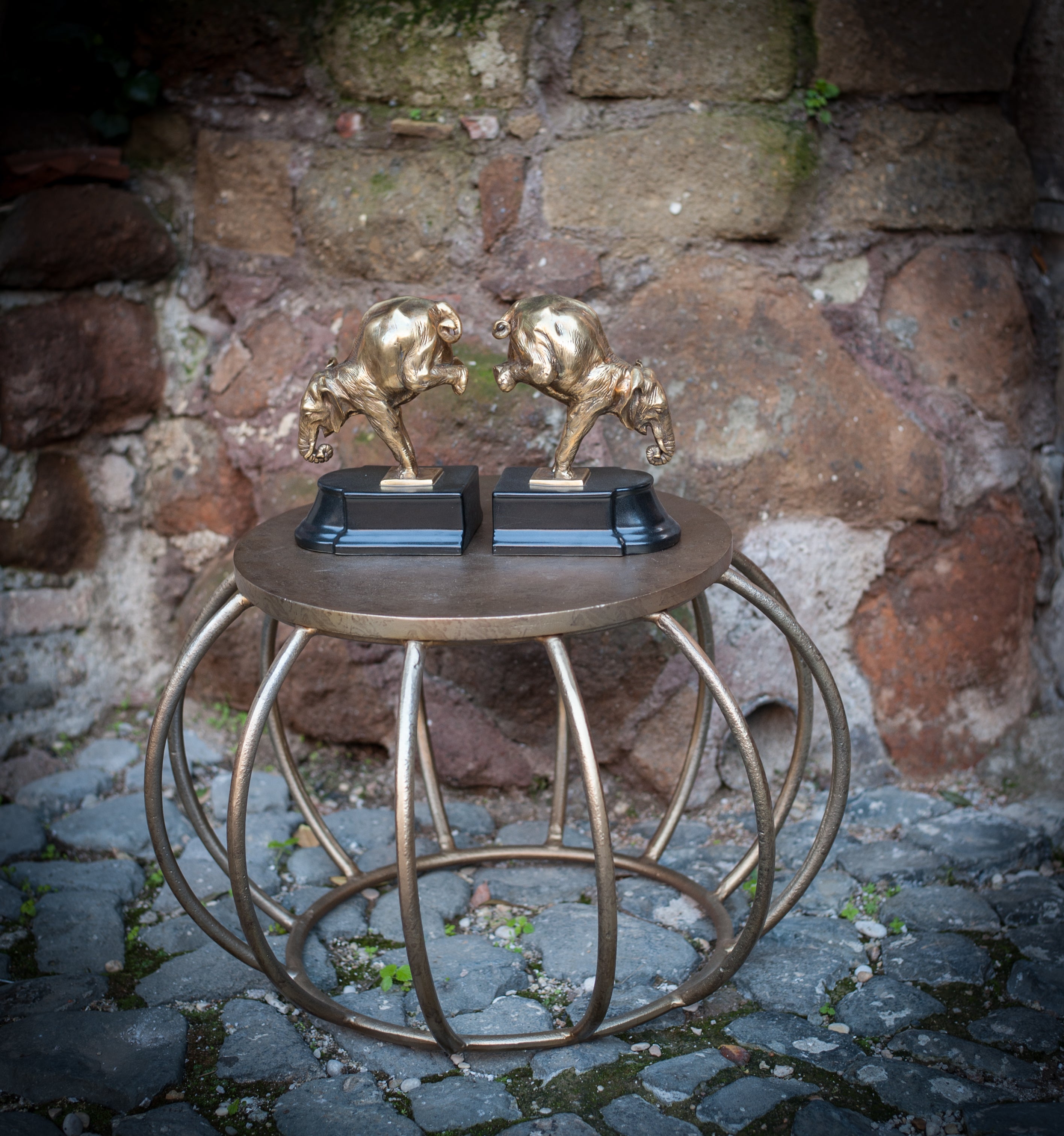 Bronze Elephants Bookends