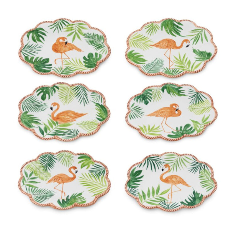 Flamingo Set-Of-Six Fruit Plates