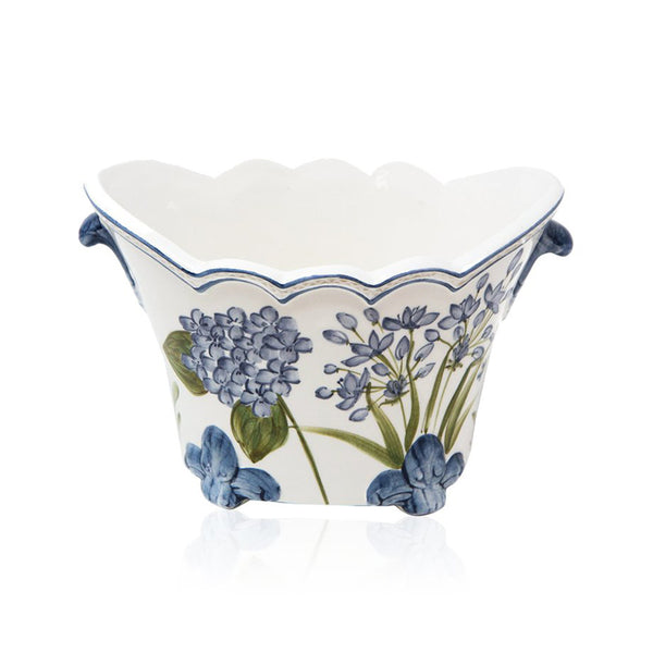 Set-Of-Two Flower Large Painted Ceramic Planter
