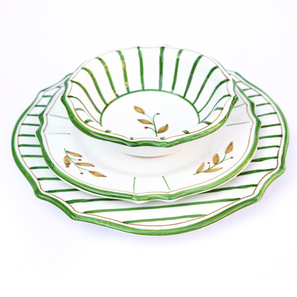 Stripes Dinner Plate - Green