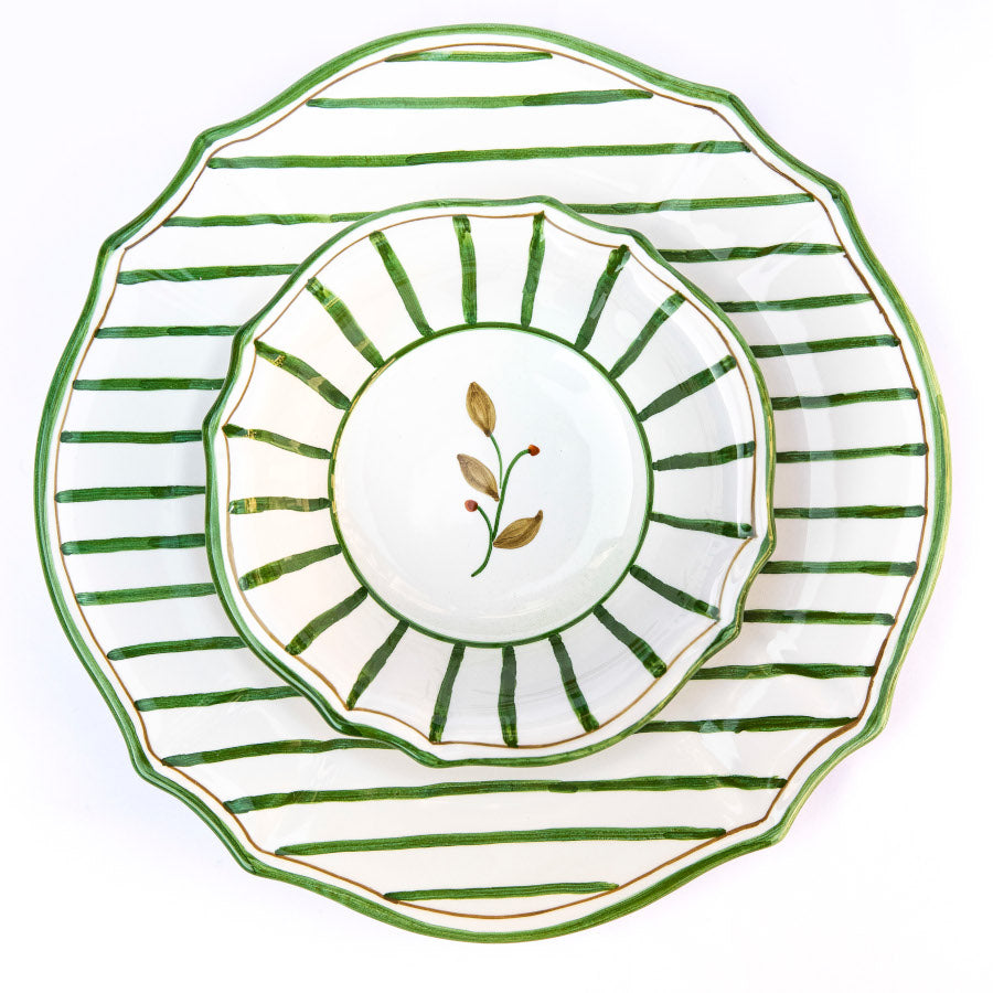 Stripes Dinner Plate - Green