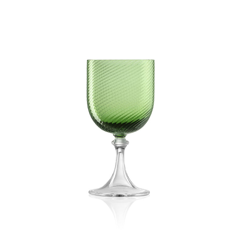Green Murano Wine Glass
