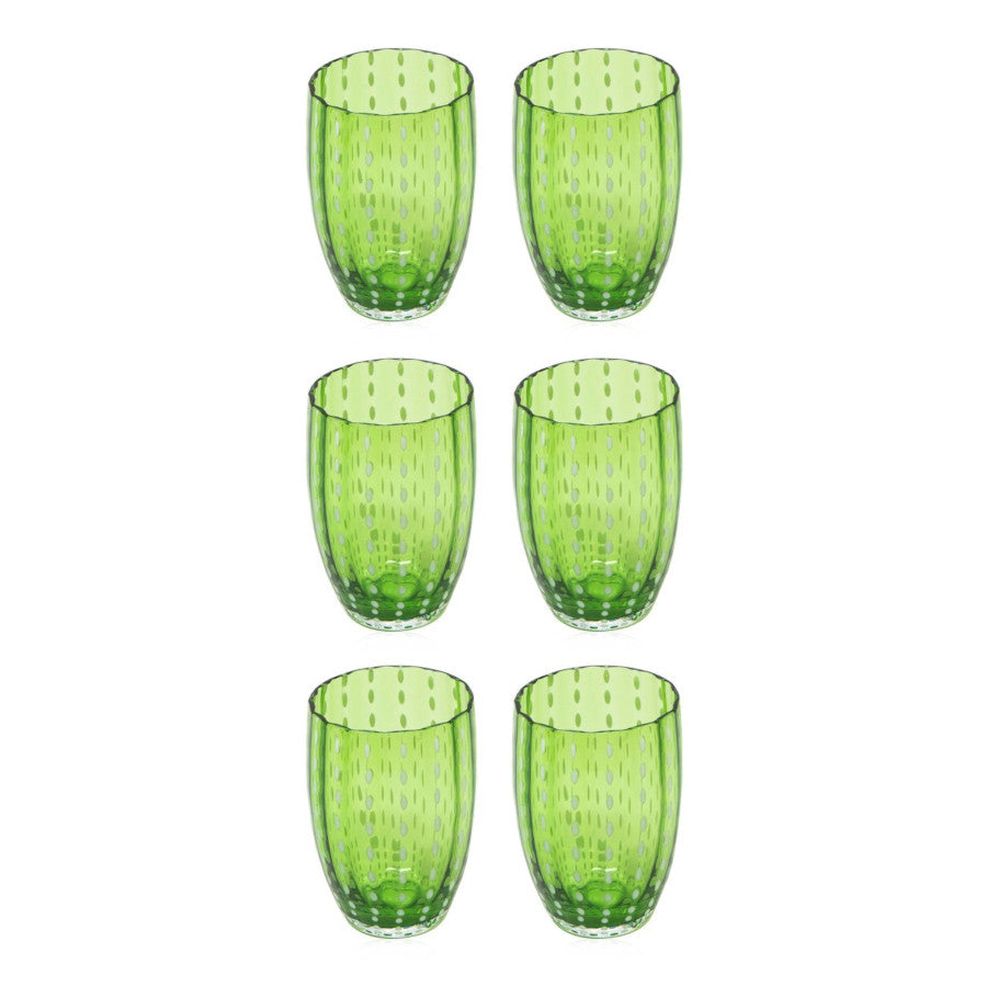 Set-Of-Six Glasses Tumblers - Green