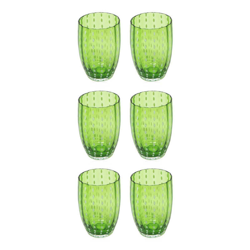 Set-Of-Six Glasses Tumblers - Green