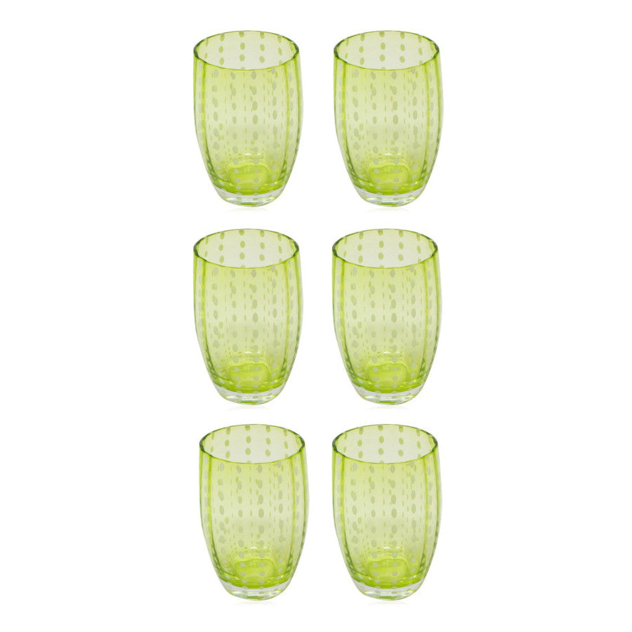 Set-Of-Six Glasses Tumblers - Light Green