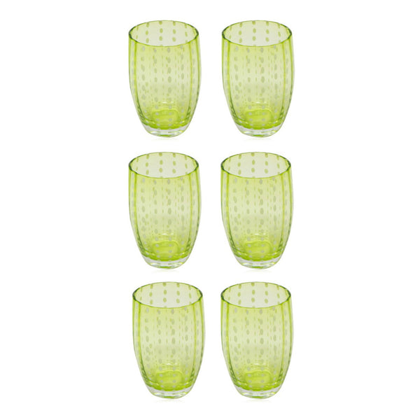 Set-Of-Six Glasses Tumblers - Light Green