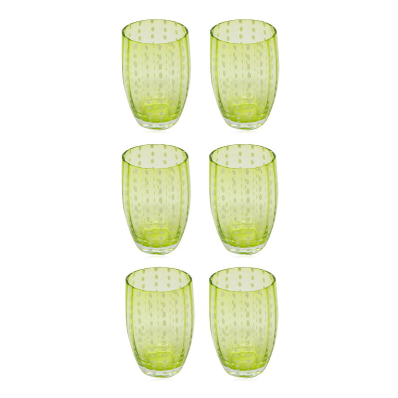 Set-Of-Six Glasses Tumblers - Light Green