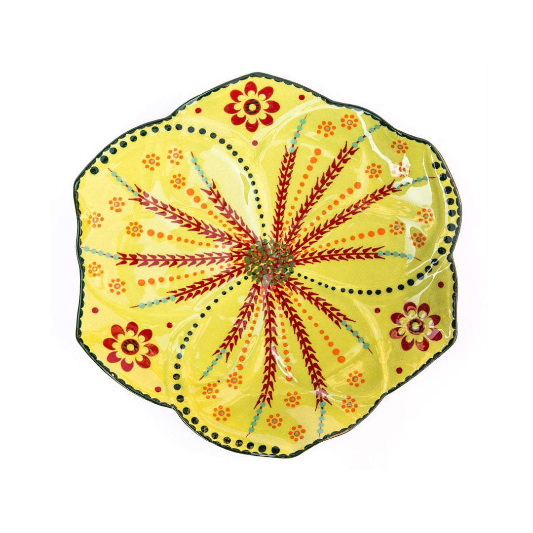 Twilly Festive Dessert Plate - Green Pattern