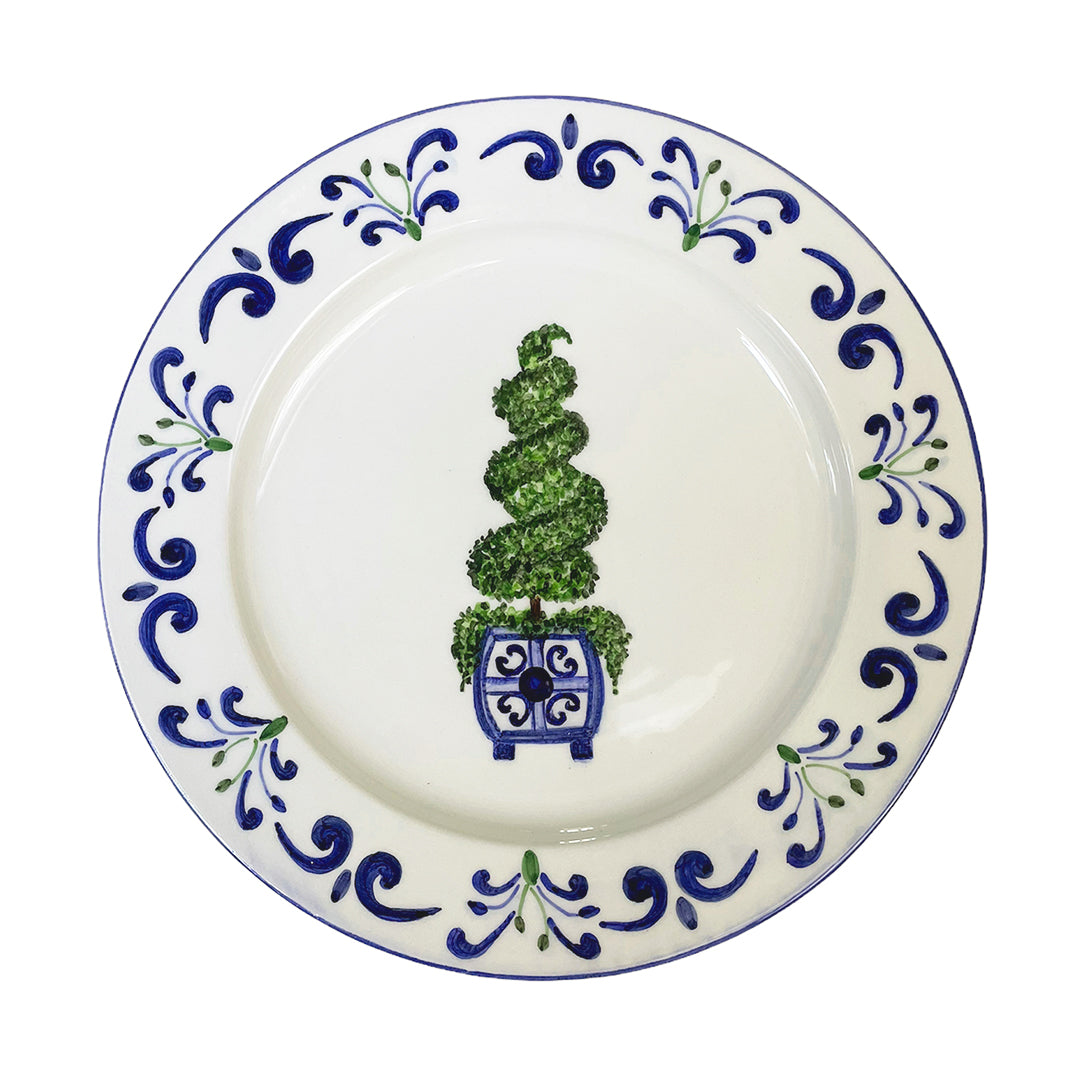 Topiary Blue Dessert Plates Set of 4