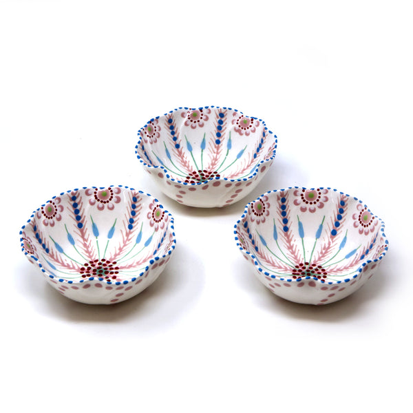 Twilly Bowl - Light Coral Red and Blue Pattern